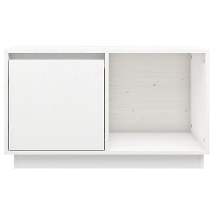 TV-benk hvit 74x35x44 cm heltre furu