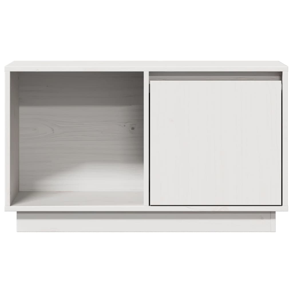 TV-benk hvit 74x35x44 cm heltre furu