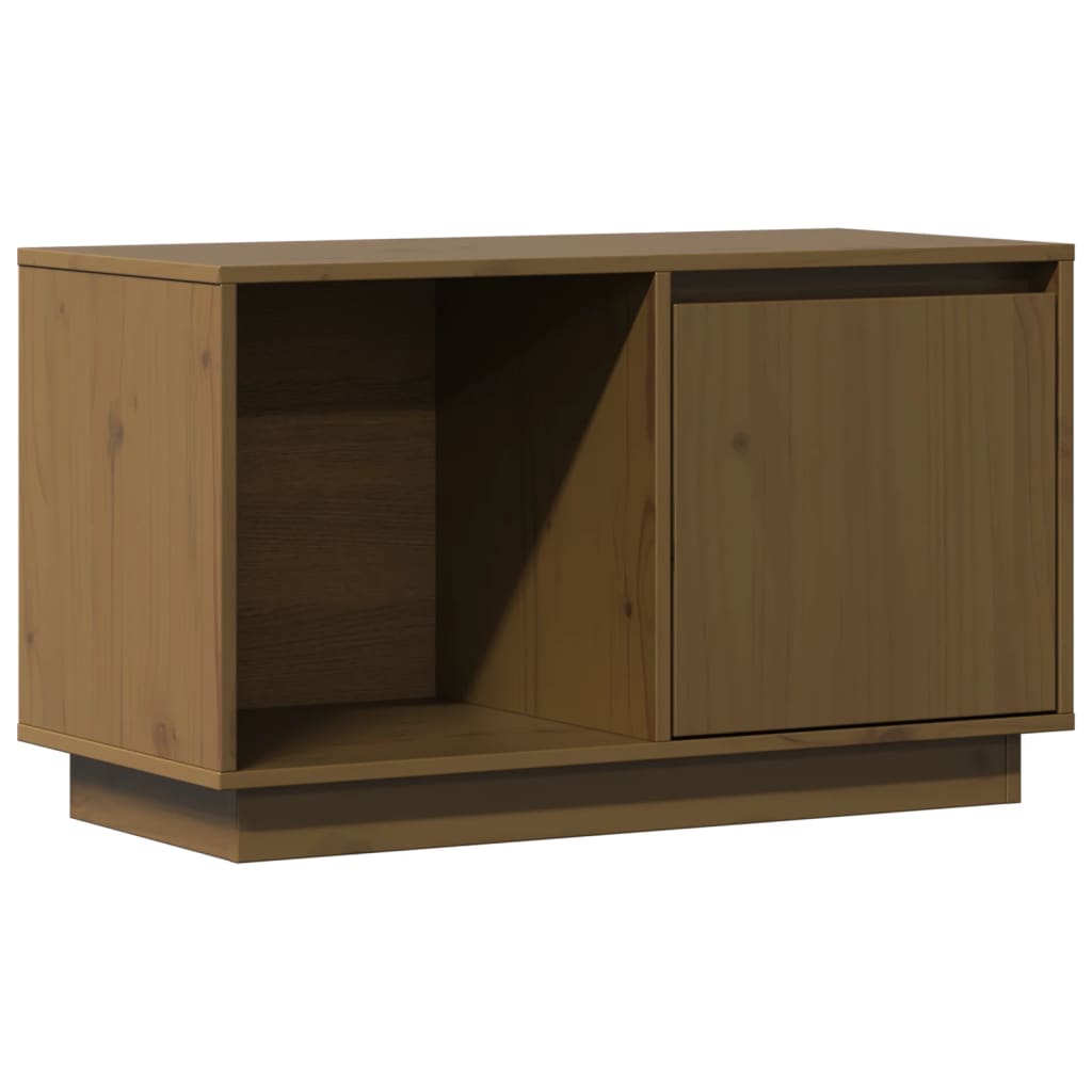 TV-benk honningbrun 74x35x44 cm heltre furu