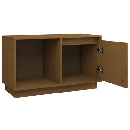 TV-benk honningbrun 74x35x44 cm heltre furu