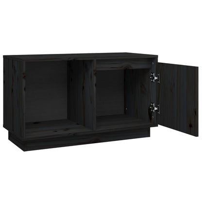 TV-benk svart 74x35x44 cm heltre furu