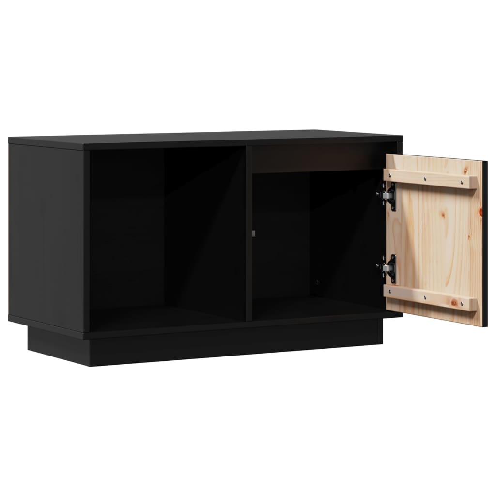 TV-benk svart 74x35x44 cm heltre furu