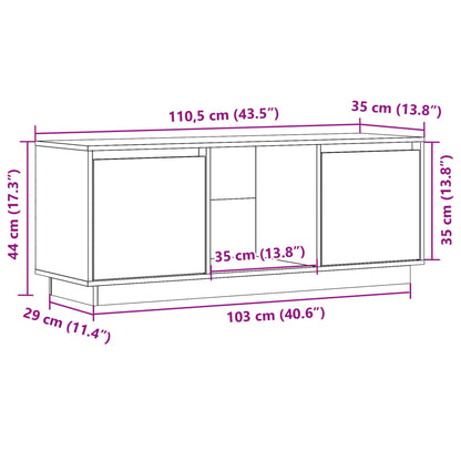 TV-benk 110,5x35x44 cm heltre furu