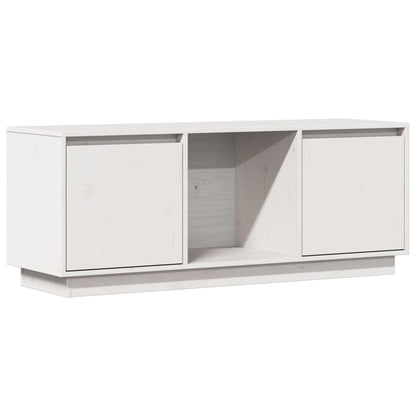 TV-benk hvit 110,5x35x44 cm heltre furu