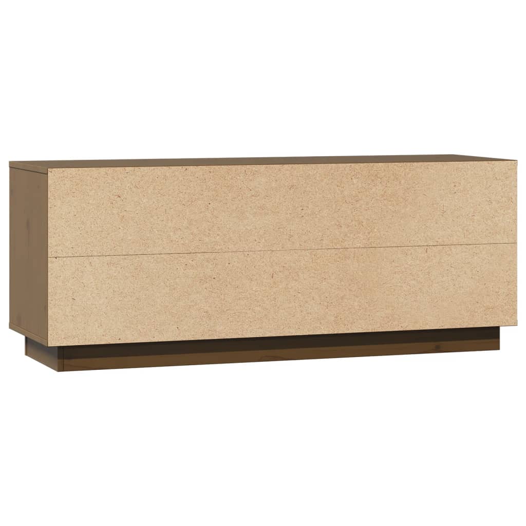 TV-benk honningbrun 110,5x35x44 cm heltre furu