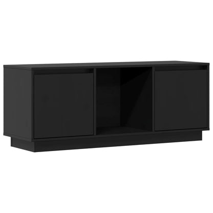 TV-benk svart 110,5x35x44 cm heltre furu