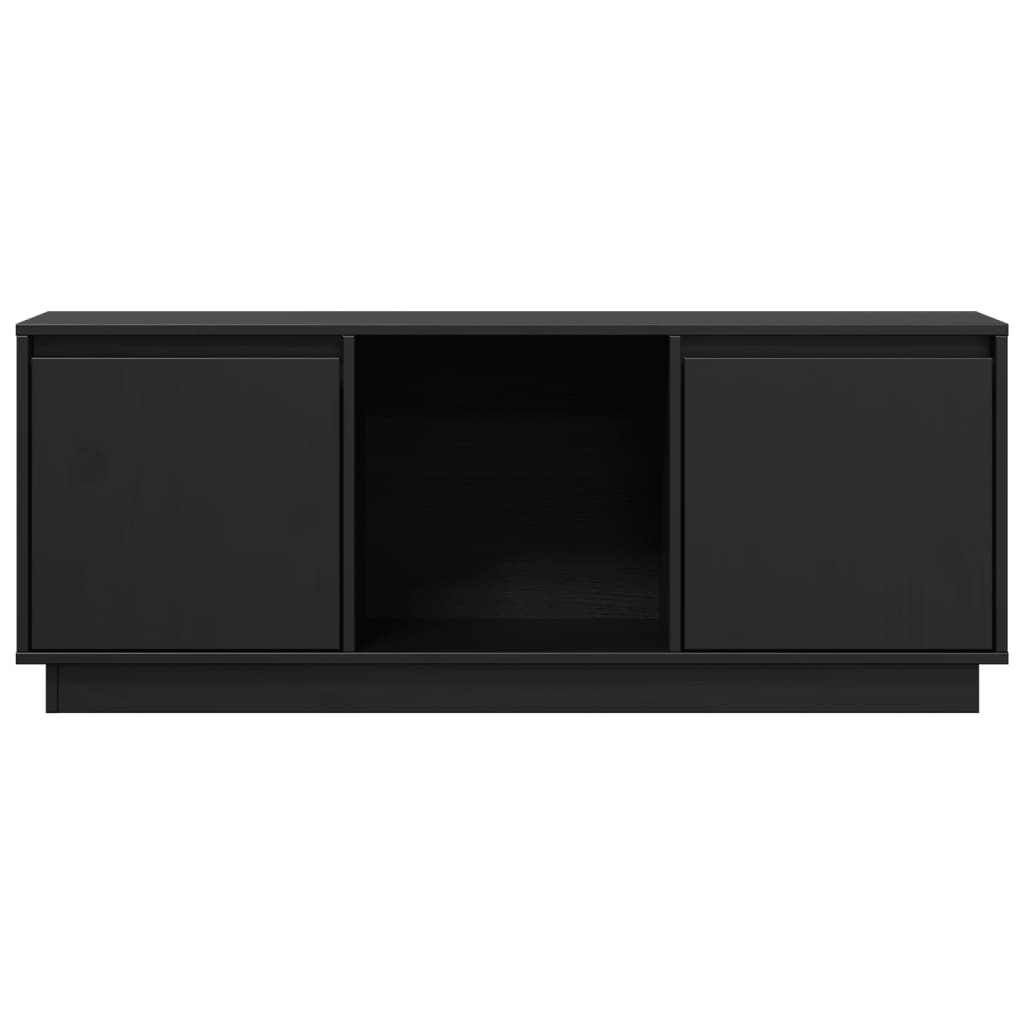 TV-benk svart 110,5x35x44 cm heltre furu