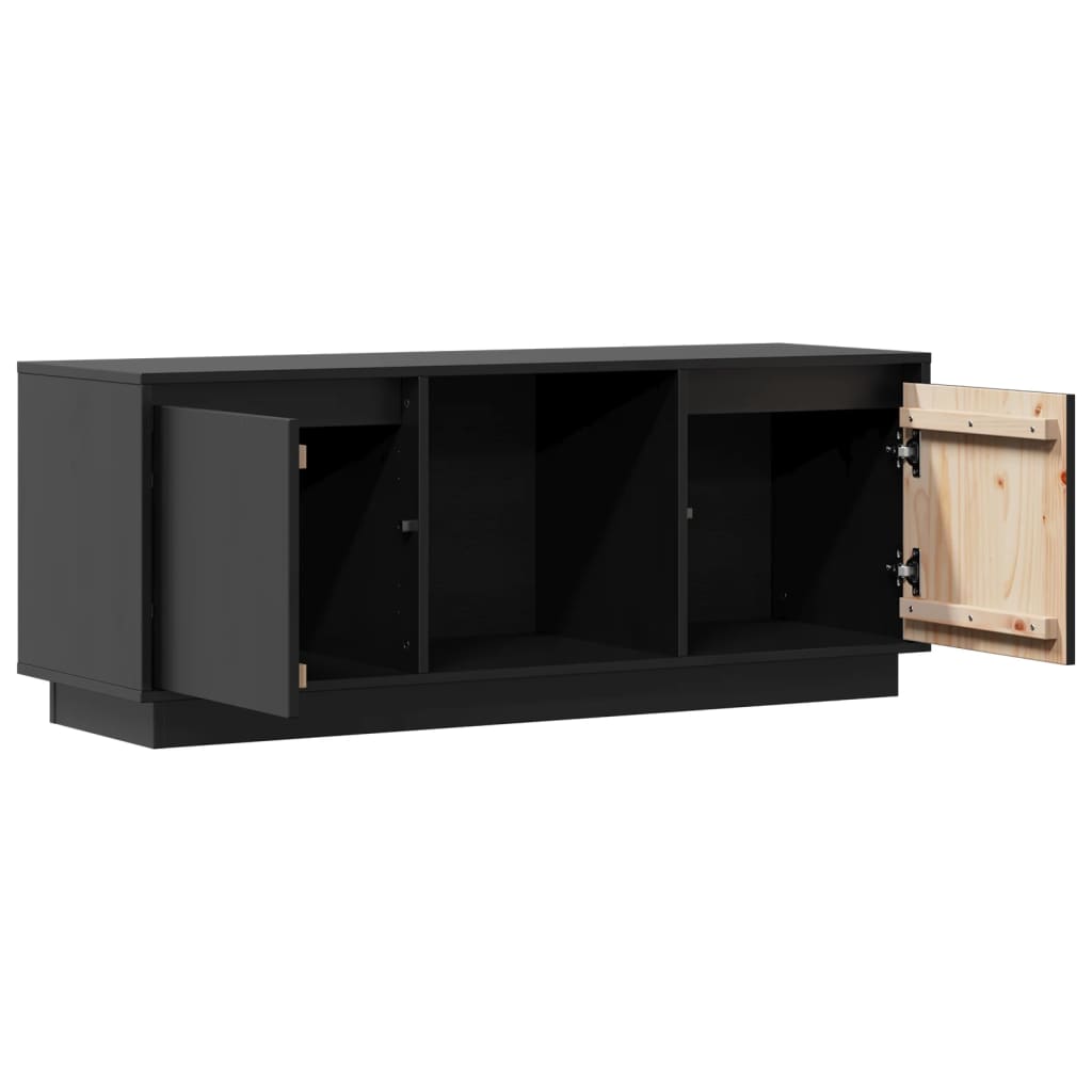 TV-benk svart 110,5x35x44 cm heltre furu