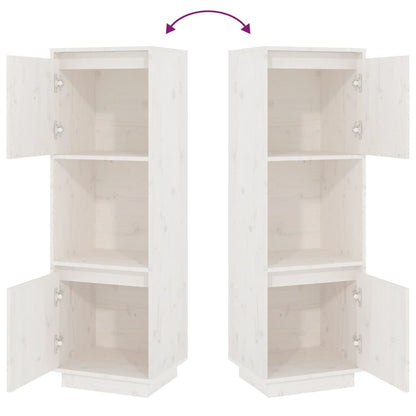 Skap Hvit 38x35x117 cm heltre furu