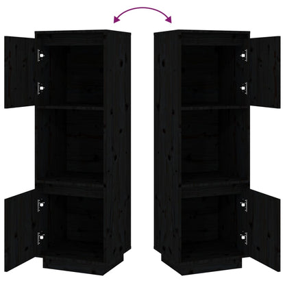 Skap Svart 38x35x117 cm heltre furu