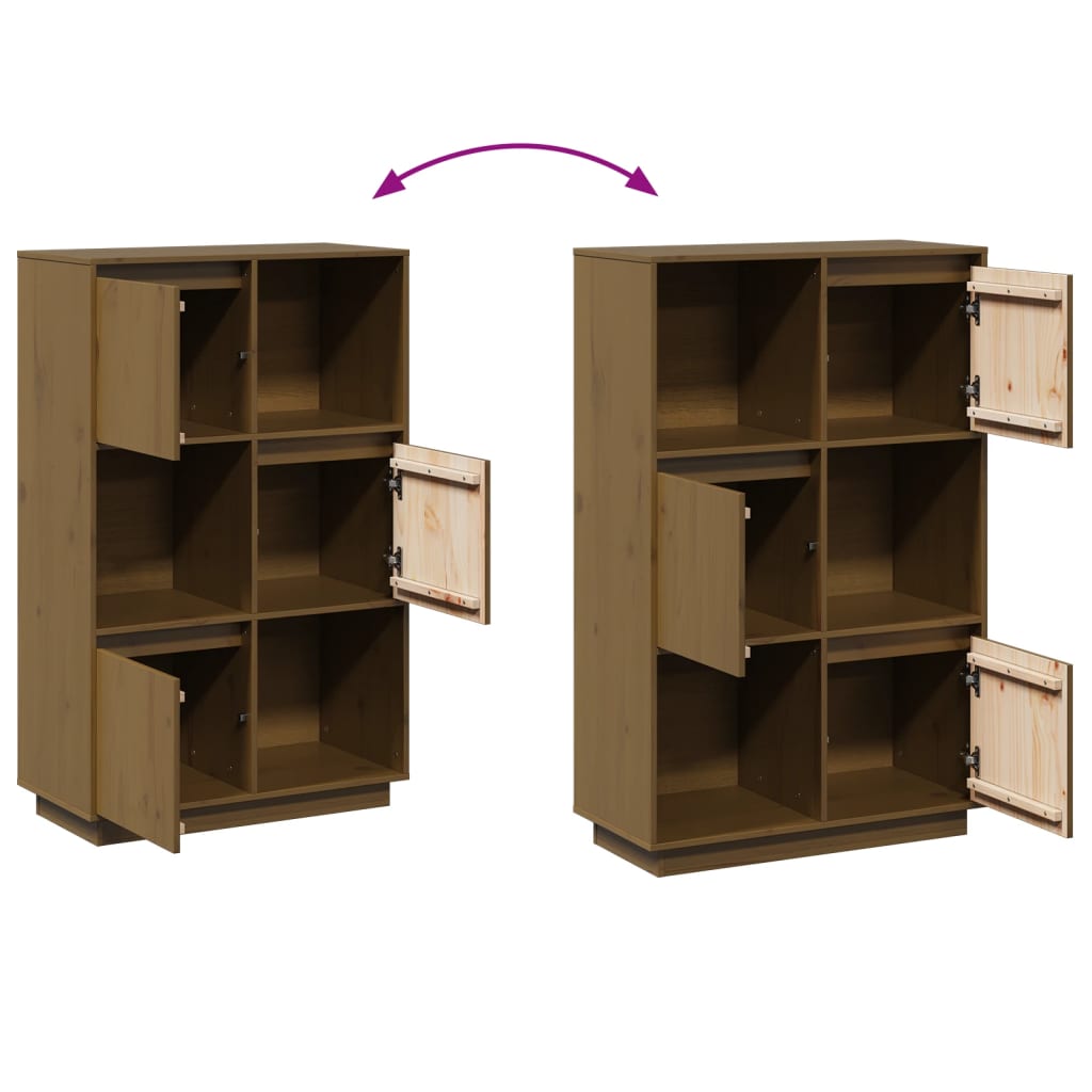 Skap Tre Honningbrun 74x35x117 cm heltre furu