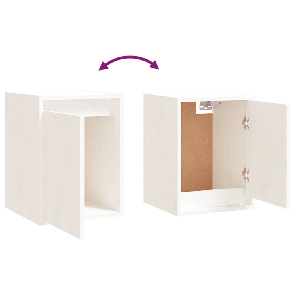 TV-Møbel Hvit Tv-benker 3 stk heltre furu