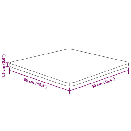 Bordplate Firkantet 90x90x1,5 cm ubehandlet heltre eik