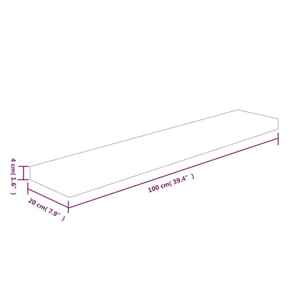 Hylleplate 100x20x4 cm ubehandlet heltre eik