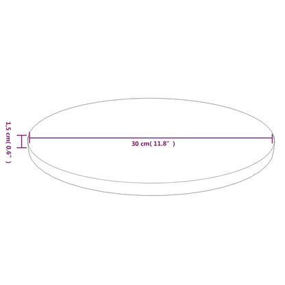 Bordplate Rund lysebrun Ø30x1,5 cm behandlet heltre eik