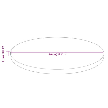 Bordplate Rund mørkebrun Ø90x1,5 cm behandlet heltre eik