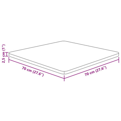 Bordplate Firkantet lysebrun 70x70x2,5 cm behandlet heltre eik