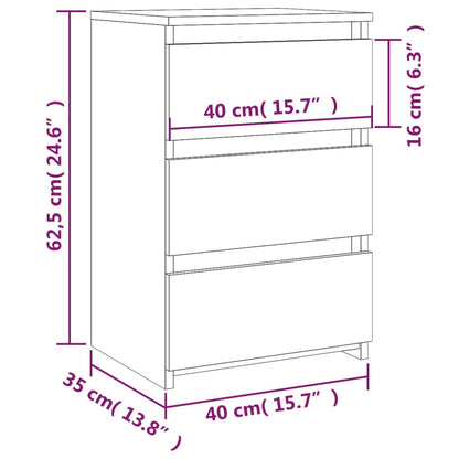 Nattbord Sengbord røkt eik 40x35x62,5 cm konstruert tre