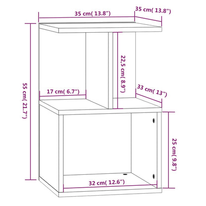 Nattbord Sengbord røkt eik 35x35x55 cm konstruert tre