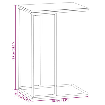 Sidebord hvit 40x30x59 cm konstruert tre