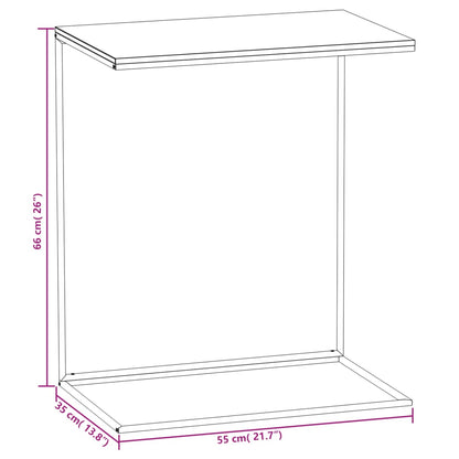 Sidebord hvit 55x35x66 cm konstruert tre