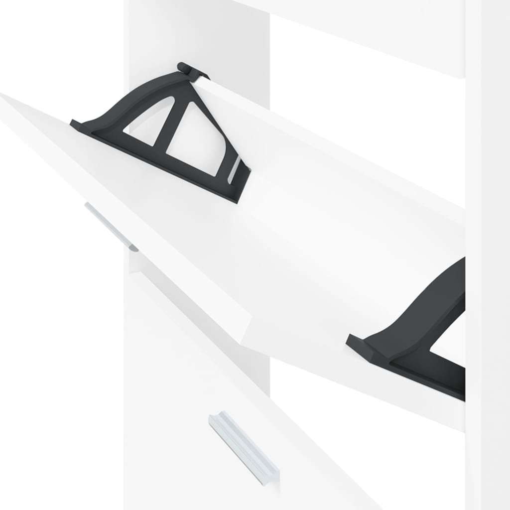 Skoskap Skohylle Skobenk Hvit 59x17x150 cm