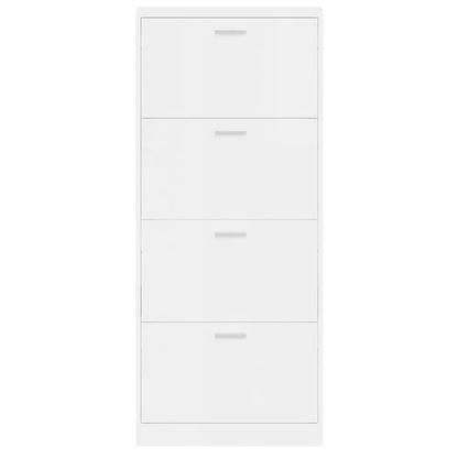 Skoskap Skohylle Skobenk Høyglans Hvit 59x17x150 cm