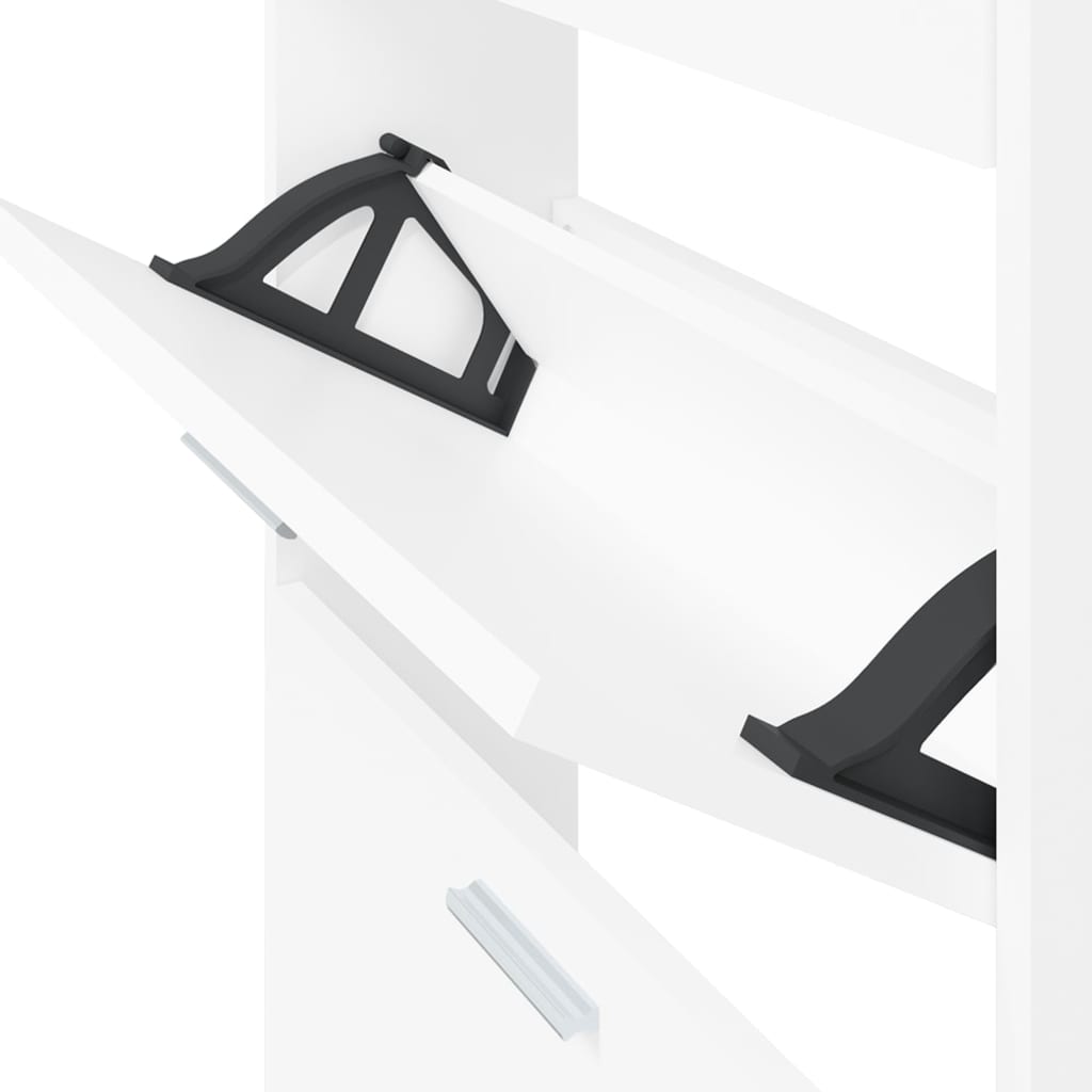 Skoskap Skohylle Skobenk Hvit 59x17x108 cm