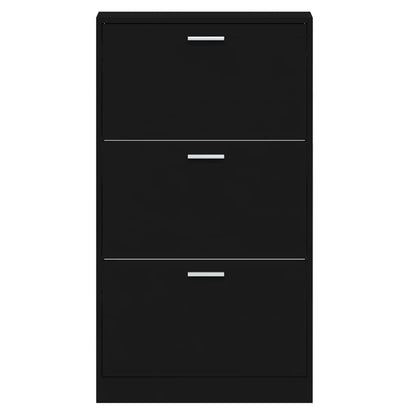 Skoskap Skohylle Skobenk Svart 59x17x108 cm