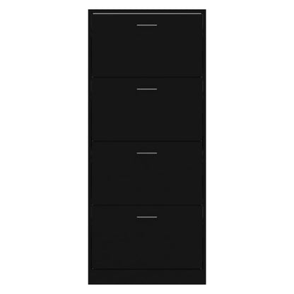 Skoskap Skohylle Skobenk Svart 63x24x147 cm