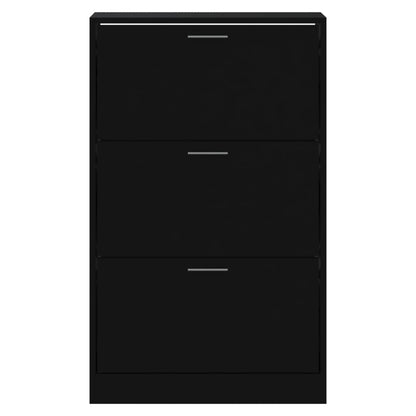 Skoskap Skohylle Skobenk Svart 63x24x103 cm