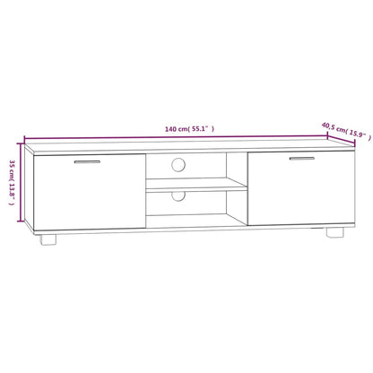 TV-benk sonoma eik 140x40,5x35 cm konstruert tre