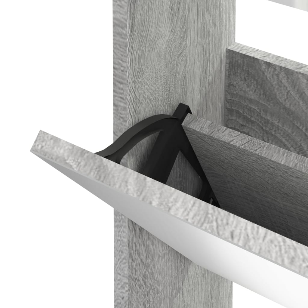 Skoskap Skohylle Skobenk Sonoma Grå med speil 3 lag 63x17x102,5 cm