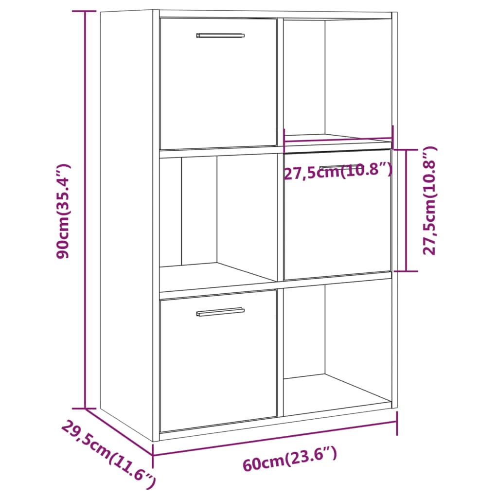 Skap Oppbevaringsskap brun eik 60x29,5x90 cm