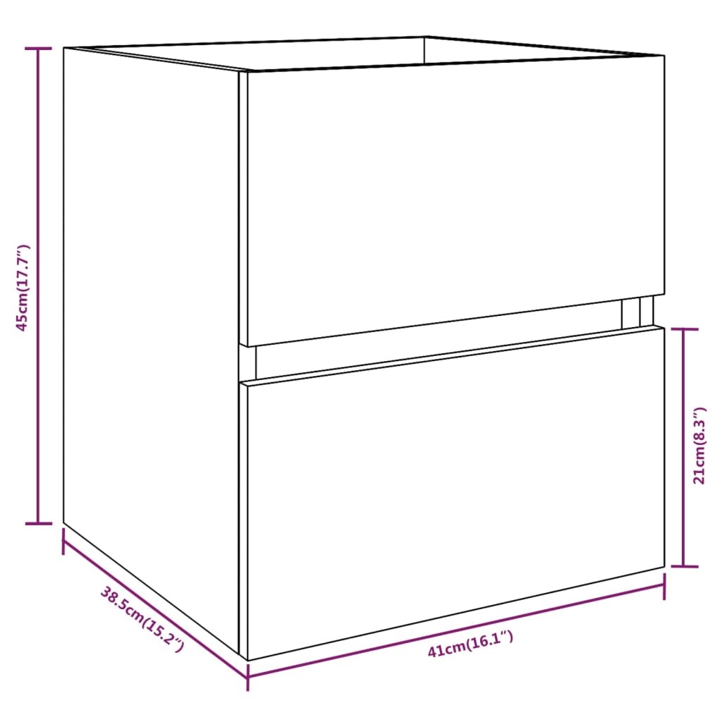 Baderomsservantskap røkt eik 41x38,5x45 cm konstruert tre