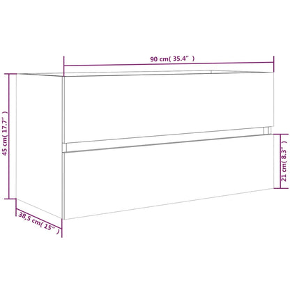 Baderomsservantskap røkt eik 90x38,5x45 cm konstruert tre