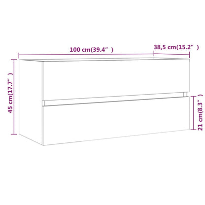 Baderomsservantskap røkt eik 100x38,5x45 cm konstruert tre