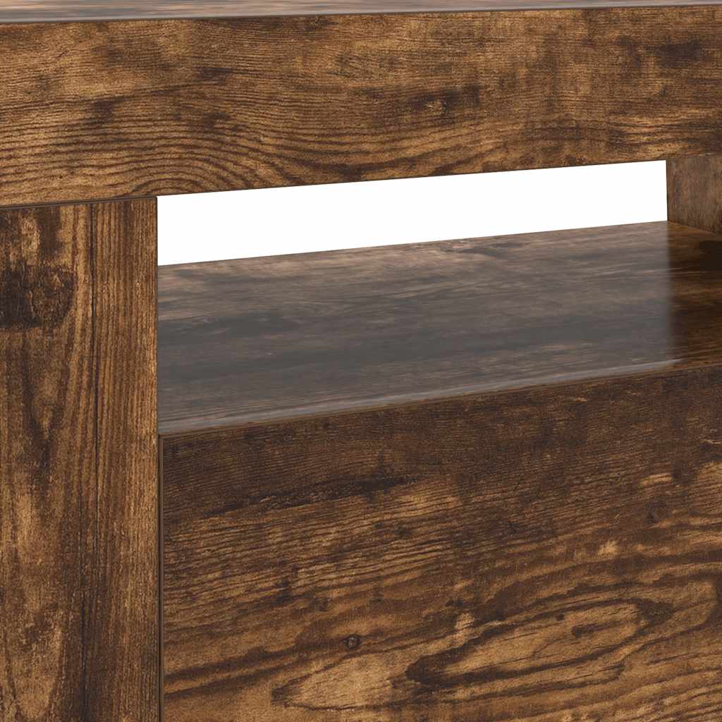 TV-Møbel Røkt Eik TV-benk med LED-lys 120x35x40 cm