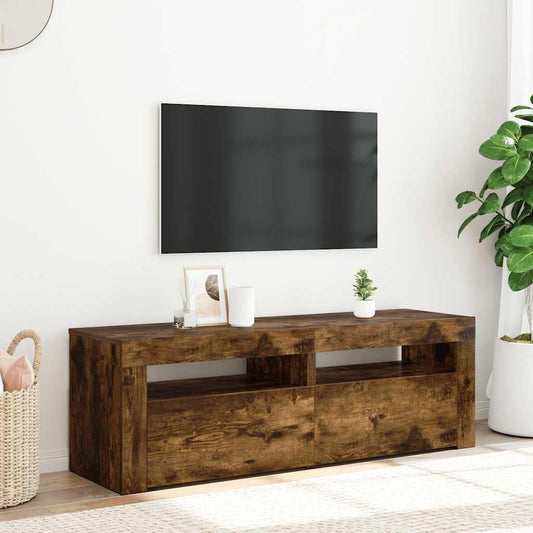 TV-Møbel Røkt Eik TV-benk med LED-lys 120x35x40 cm