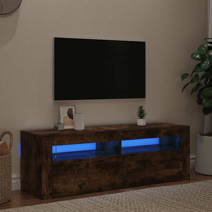 TV-Møbel Røkt Eik TV-benk med LED-lys 120x35x40 cm