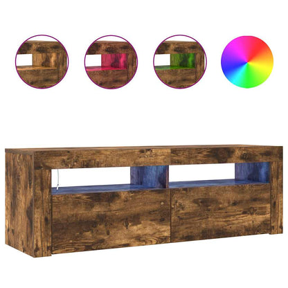 TV-Møbel Røkt Eik TV-benk med LED-lys 120x35x40 cm