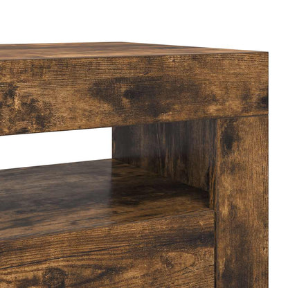 TV-Møbel Røkt Eik TV-benk med LED-lys 120x35x40 cm