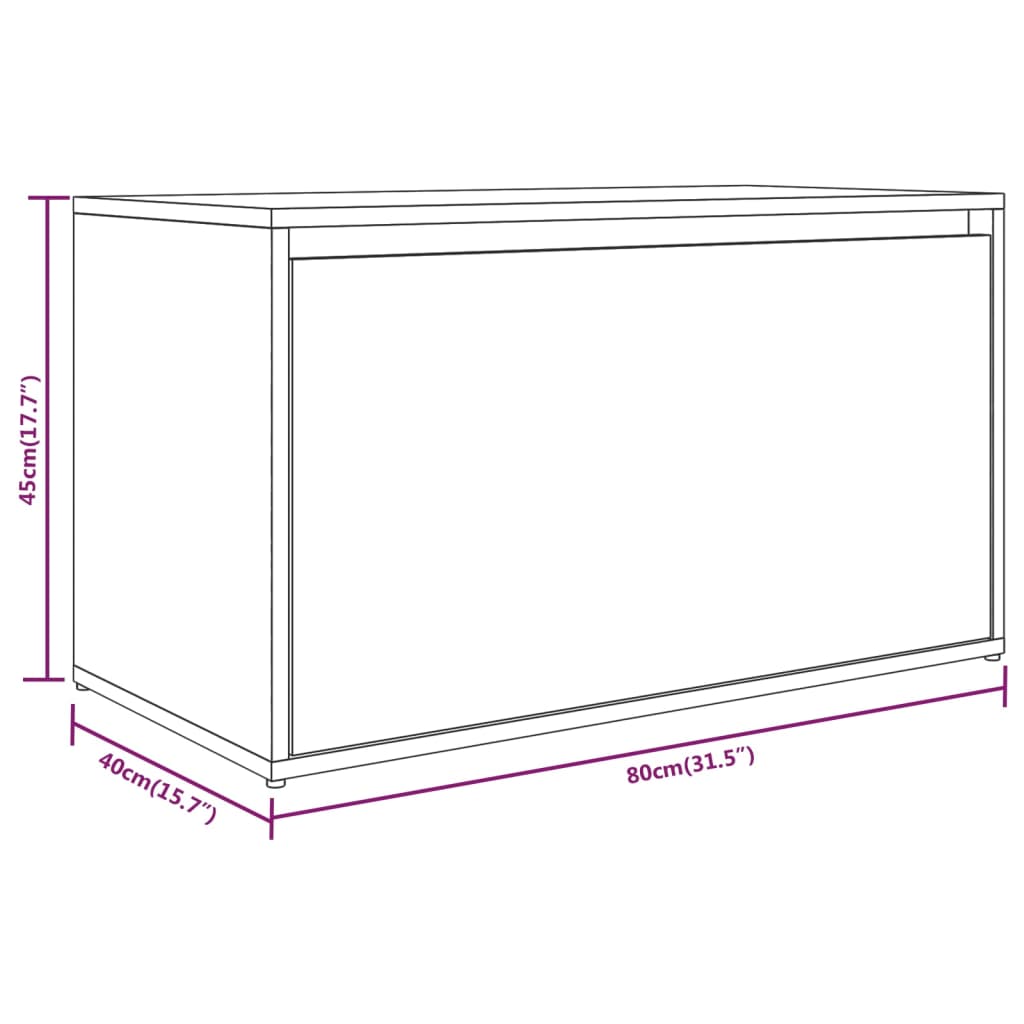 Hallbenk Gangbenk 80x40x45 cm brun eik konstruert tre