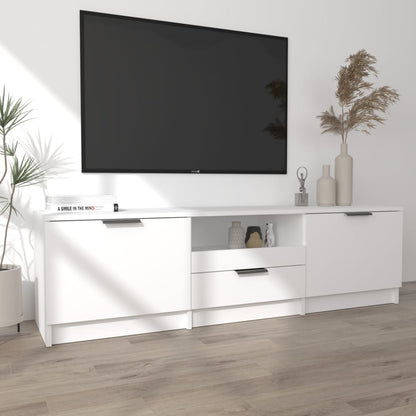 TV-benk hvit 140x35x40 cm konstruert tre