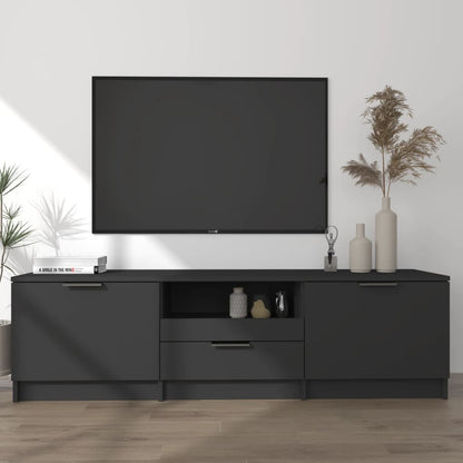 TV-benk svart 140x35x40 cm konstruert tre