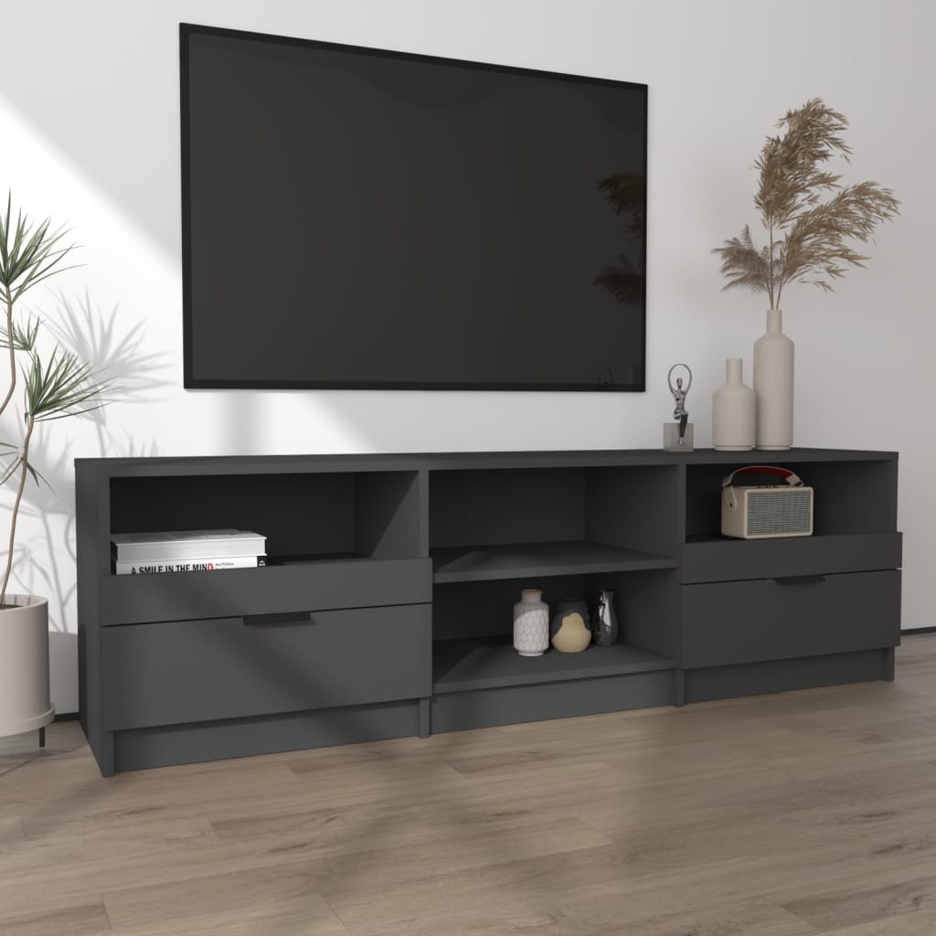 TV-benk svart 150x33,5x45 cm konstruert tre