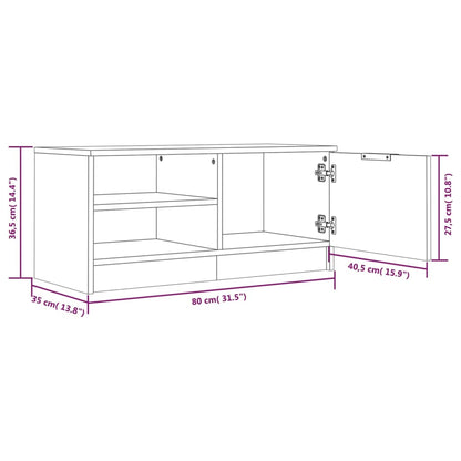 TV-benk svart 80x35x36,5 cm konstruert tre