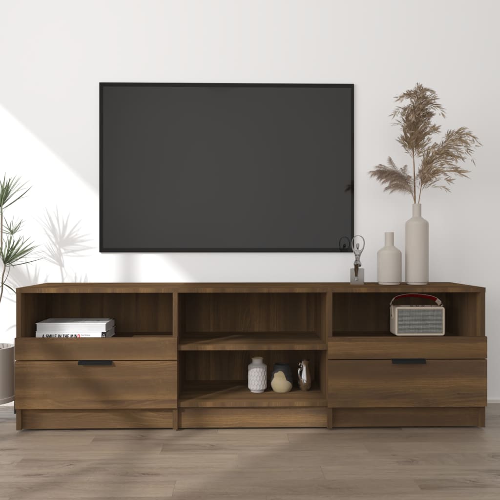 TV-benk brun eik 150x33,5x45 cm konstruert tre