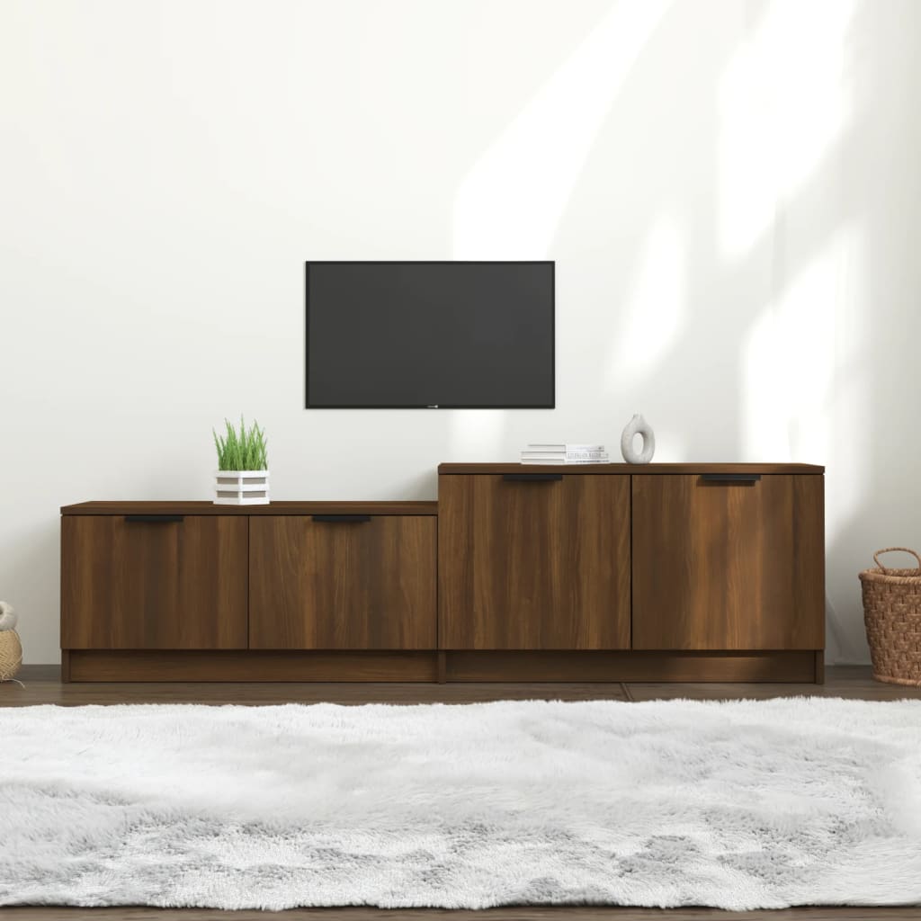 TV-benk brun eik 158,5x36x45 cm konstruert tre