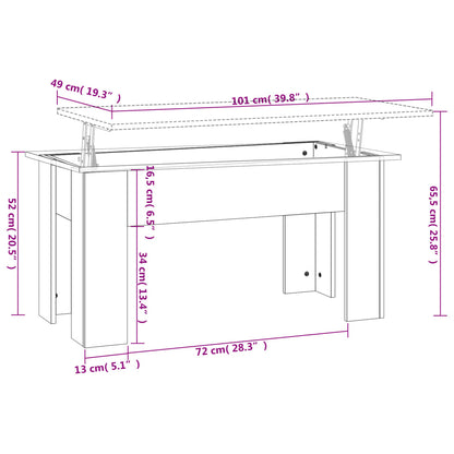 Salongbord Sofabord Hvitt 101x49x52 cm
